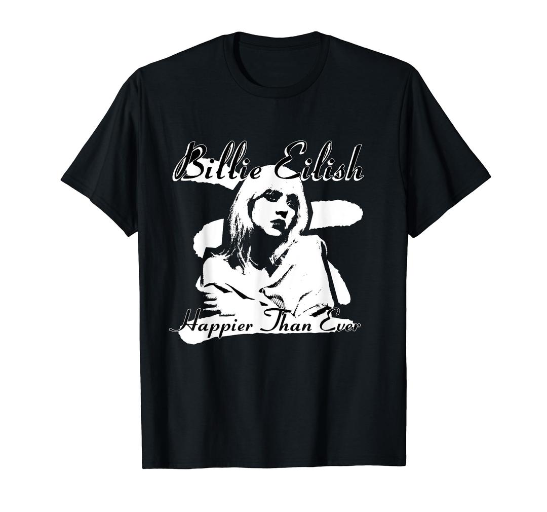 Billie EilishOfficial Billie Eilish Happier Than Ever Black T-Shirt