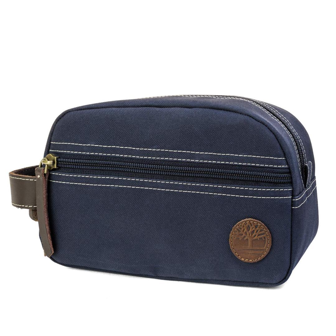 Timberland Men's Toiletry Bag Canvas Travel Kit Organizer, Navy, One Size