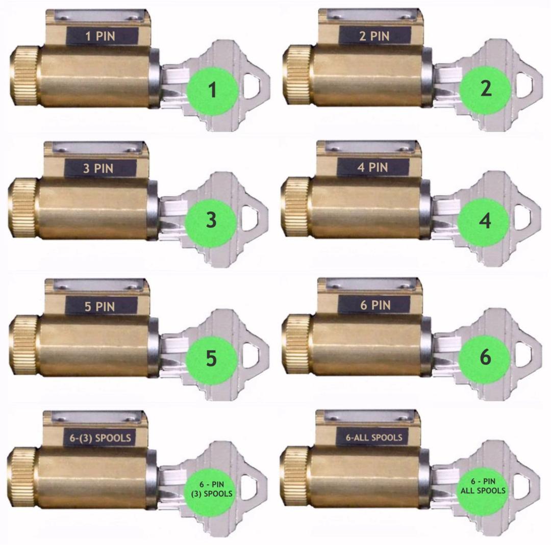 Progressive Practice Lock Assortment Set of 8 Educational Aid (SC Keyway)