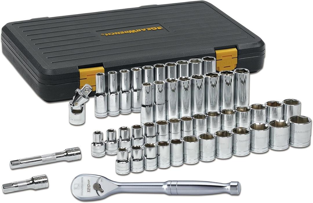 Gearwrench 49 Pc. 1/2" Drive 6 Pt. 120XP Mechanics Tool Set, Standard & Deep, SAE/Metric - 80700P