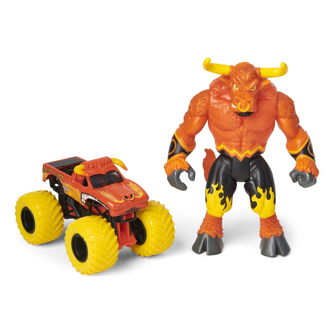 Monster Jam, Official El Toro Loco 1:64 Scale Monster Truck and 5-inch Furioso Creatures Action Figure