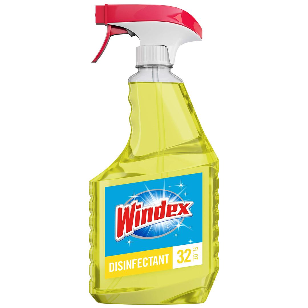 Windex Multipurpose Cleaner Disinfectant Spray Bottle, Fast Clean Surface Cleaner, Citrus Scent, 32 Fl oz