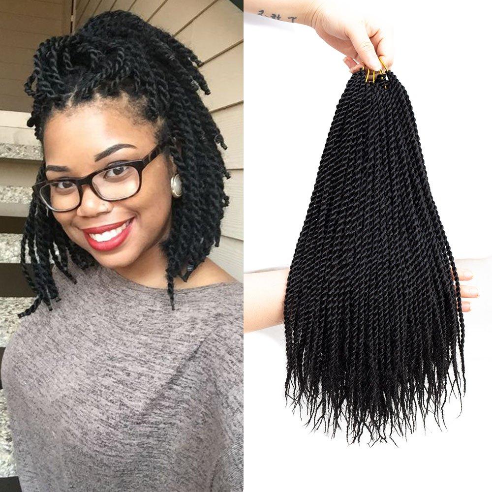 12 Inch 6 Packs Senegalese Twist Crochet Hair Braids Small Crochet Braiding Hair Hairstyles for Black Women 1B30#