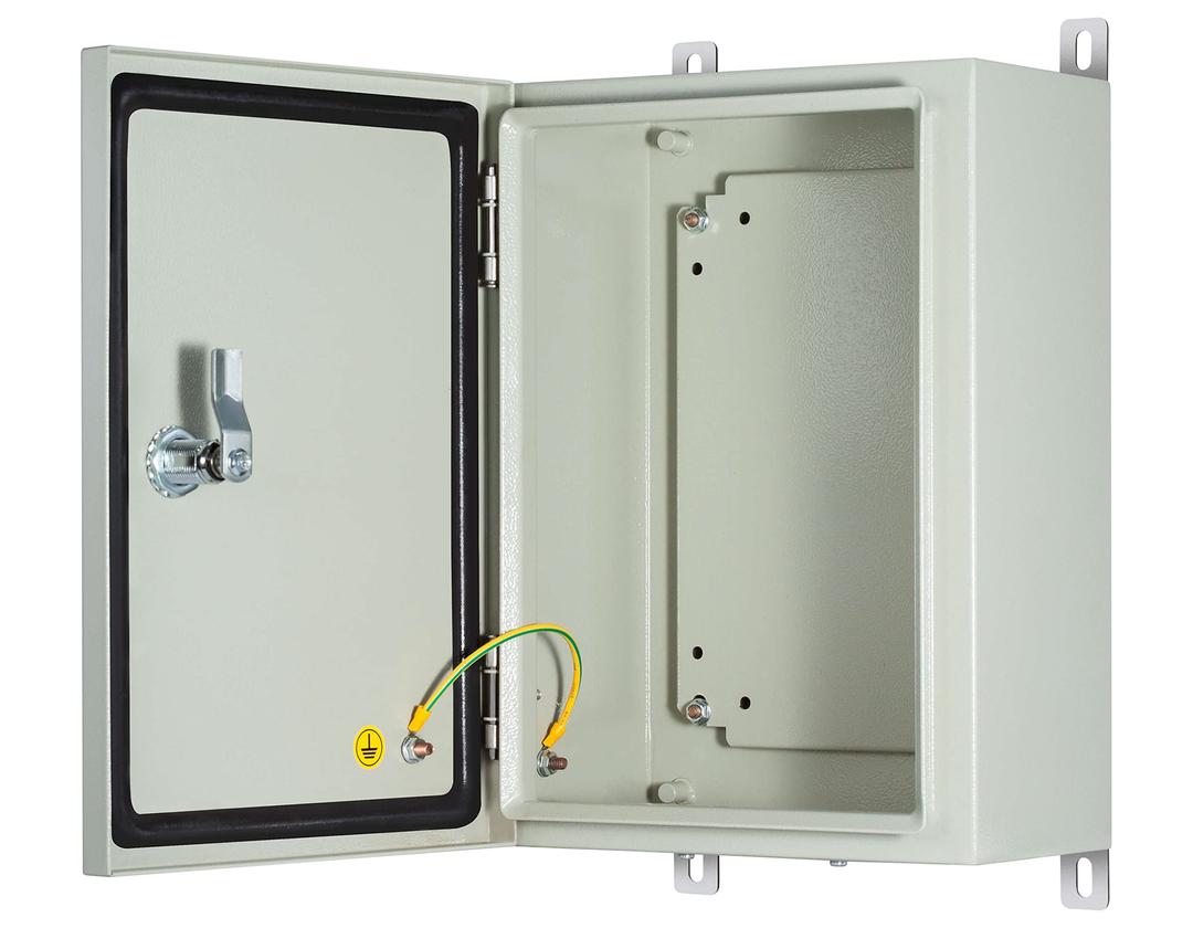 Metal Enclosure, IP65 Waterproof Electrical Box for Indoor and Outdoor Projects, Includes Mounting Plate and Wall Bracket 350×250×150mm (14"×10"×6")