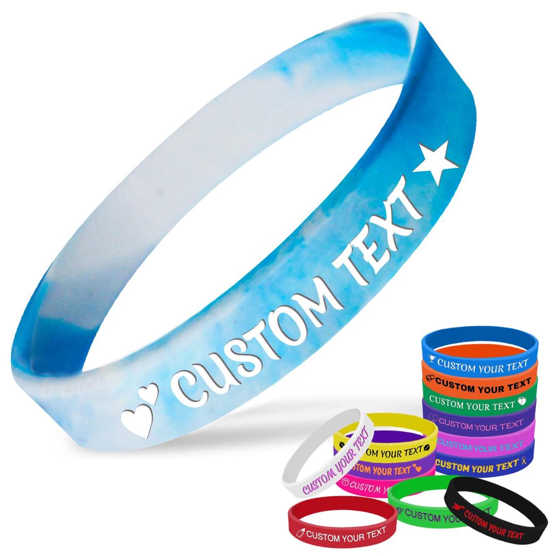 Aolun Custom Wristbands Personalized Silicone Bracelets EngravedCustomized Rubber Wristbands with Text for Events, Gifts, Awareness, Party