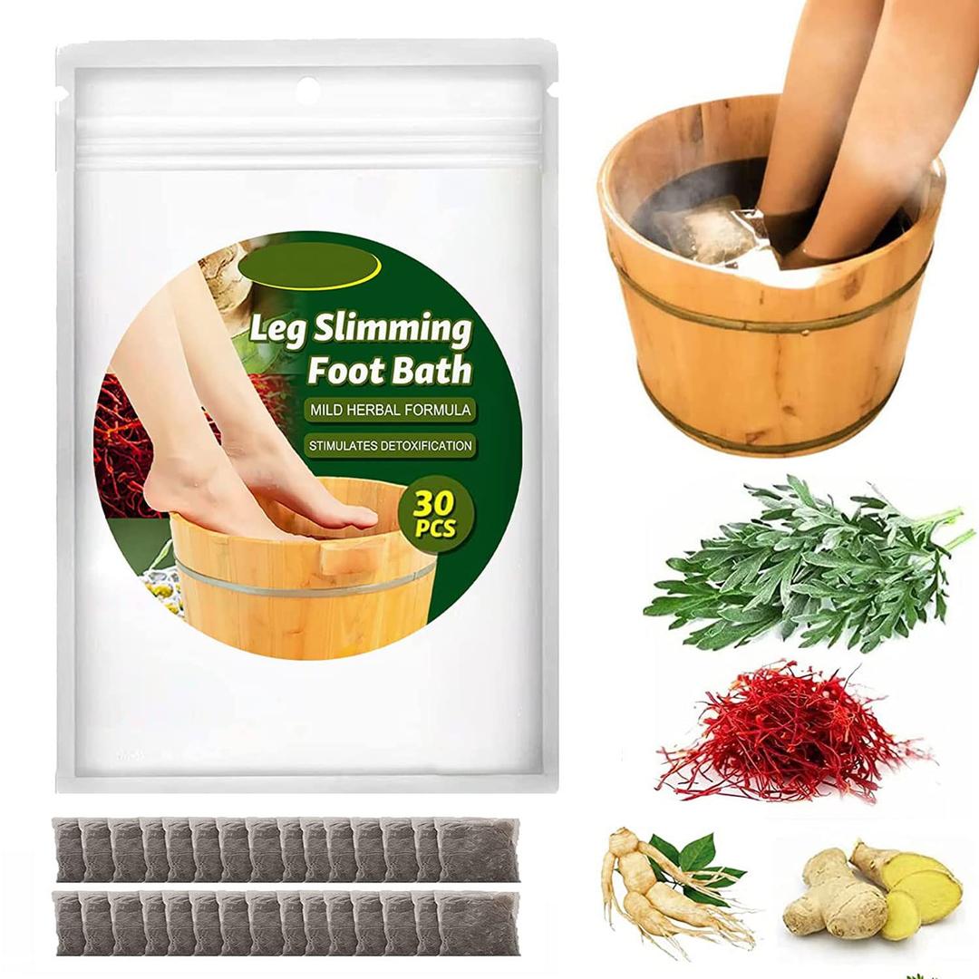 30PCS Lymphatic Drainage Ginger Foot Soak, Leg Slimming Foot Bath,Wormwood,Ginger Foot Bath BagEnhance immunity and improve sleep Suitable Natural Mugwort Herb Foot Soak Detox Foot Care Foot Bath Bag