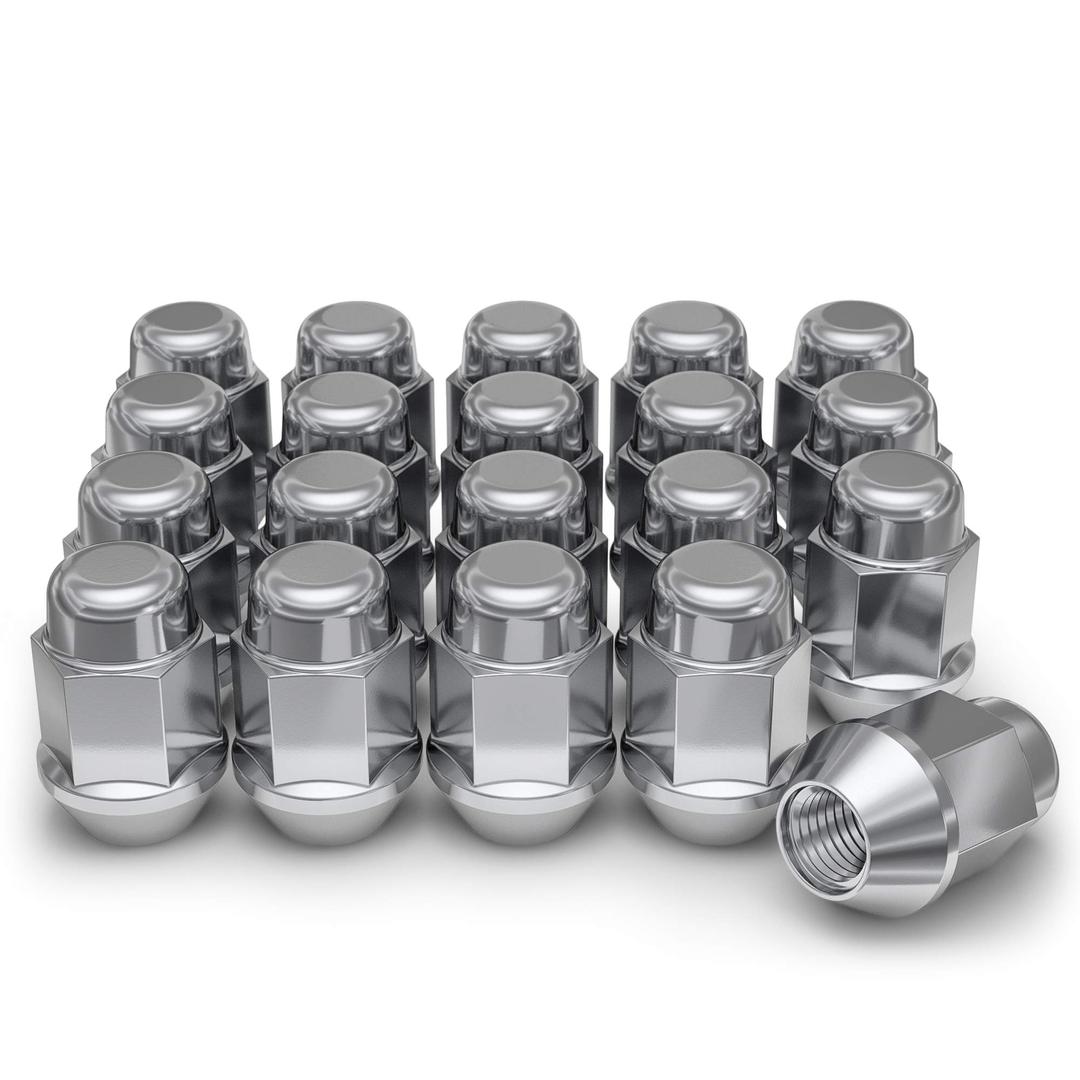 White Knight 1706S-20AM M12x1.25 Lug Nuts, Bulge Acorn Chrome Lug Nuts 12x1.25, Pack of 20, Steel