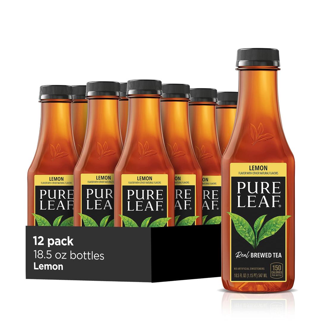 Pure Leaf Iced Tea, Sweetened, Real Brewed Black Tea, Lemon, 18.5 Fl Oz (Pack of 12)