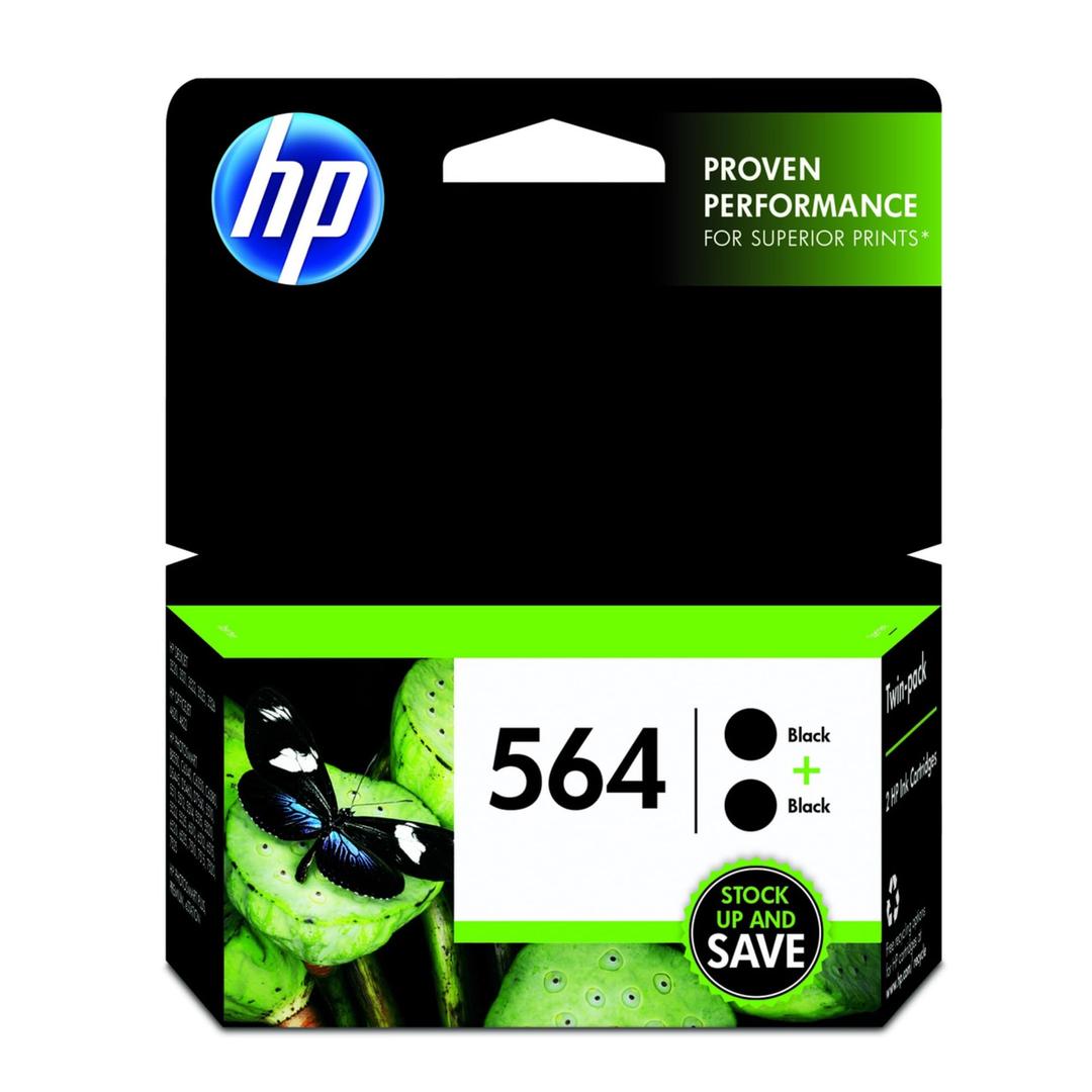 HP 564 | 2 Ink Cartridges | Black | Works with HP DeskJet 3500 Series, HP OfficeJet 4600 5500 C6300 6500 7500 Series, B8550, D7560, C510, B209, B210, C309, C310, C410, C510 | CB316WN