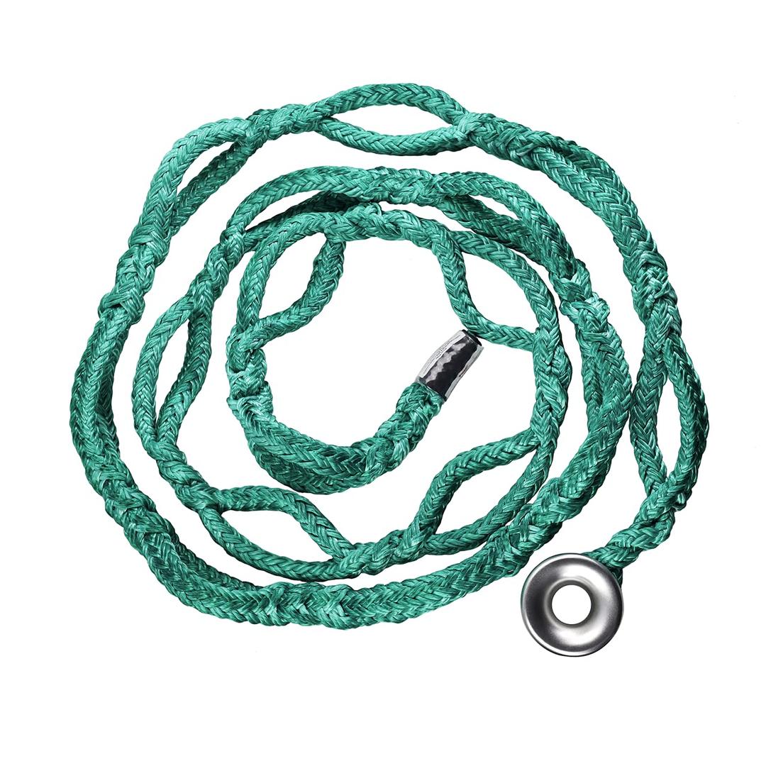 Pelican Rope 3/4" - 10 FT - Adjustable Ring Sling with Aluminum Ring - 20,000 LBS MBS / 2,000 LBS WLL - Green, 12 Strand Polyester, Tree Sling, Rigging System