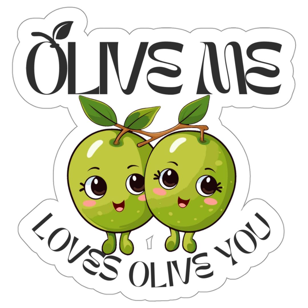 Olive Me Loves Olive You Sticker Cute Lovely Decal Vinyl Small Waterproof for Water Bottle Mug Passport Book Scrapbook Notebook Laptop Tumbler Skateboard Computer Phone Size 4" Funny Gift