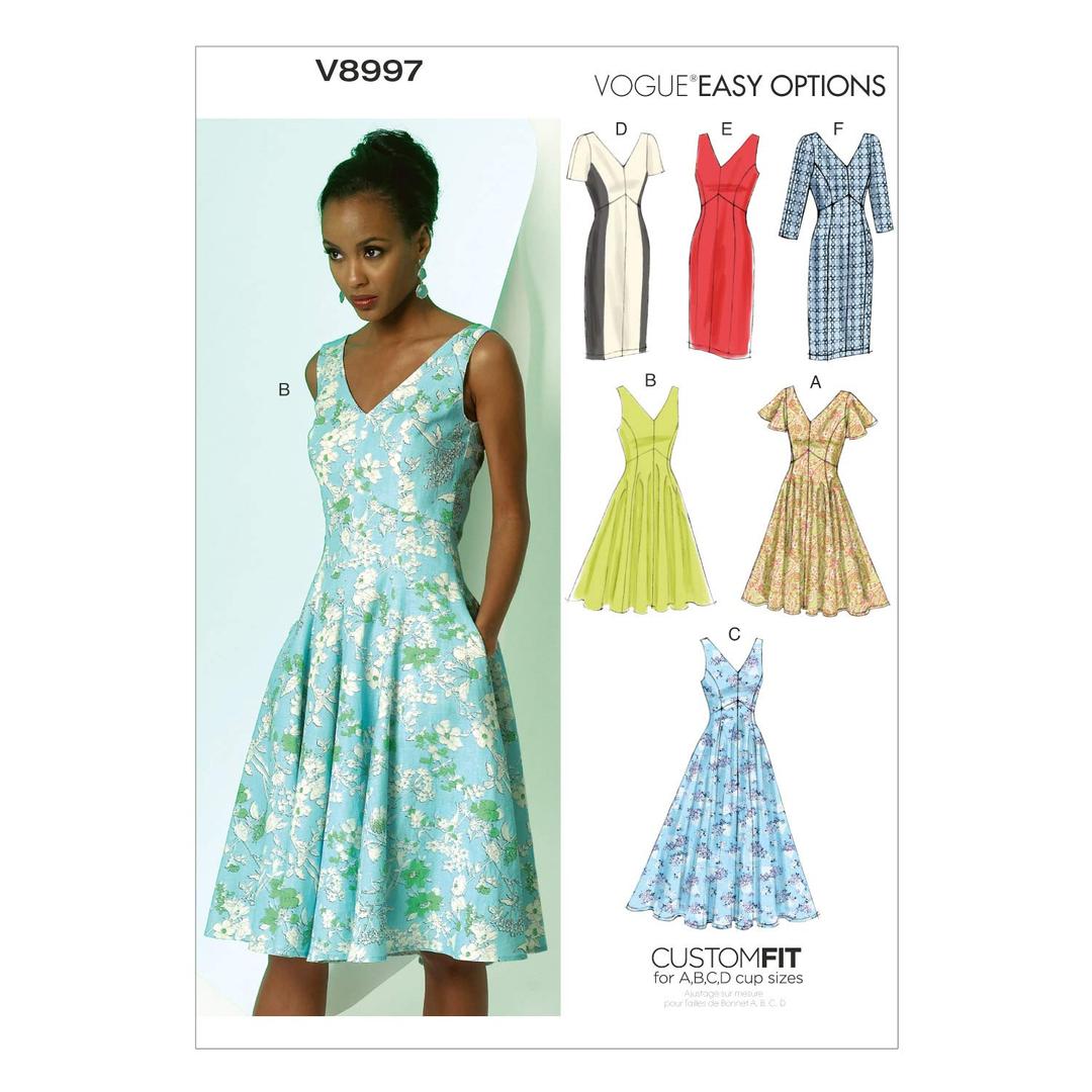 Vogue Patterns V8997 Misses' Dress Sewing Template, Size A5 (6-8-10-12-14)