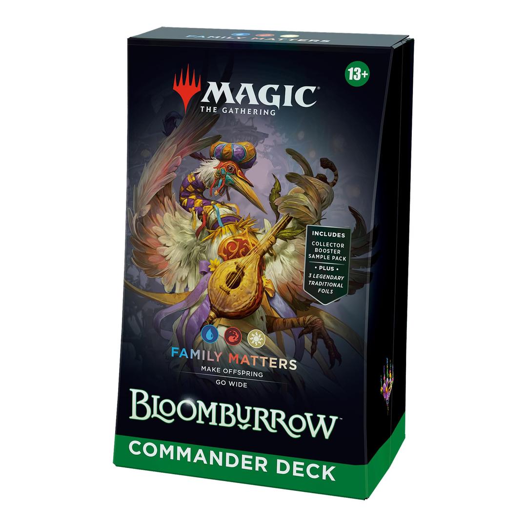 Magic: The Gathering Bloomburrow Commander Deck - Family Matters (100-Card Deck, 2-Card Collector Booster Sample Pack + Accessories) (English Version)