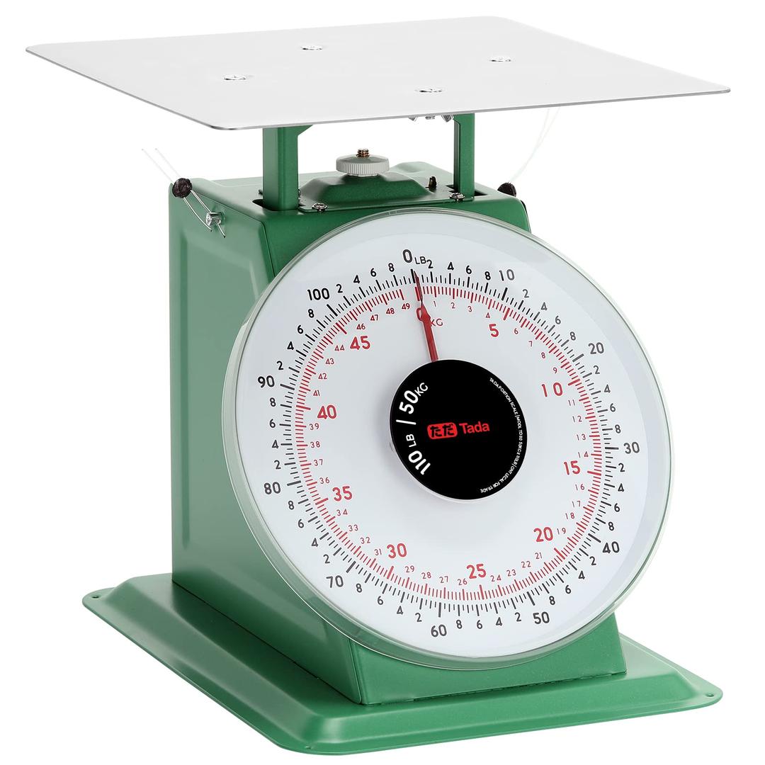 Tada 110-LBS Heavy Duty Portion-Control Mechanical Kitchen and Food Scale Industrial Dial Scale with Stainless Steel Platform