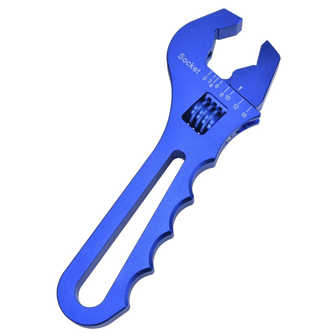 EVIL ENERGY AN Hose Fitting Adjustable Wrench Spanner Lightweight Aluminum 3AN-16AN Blue