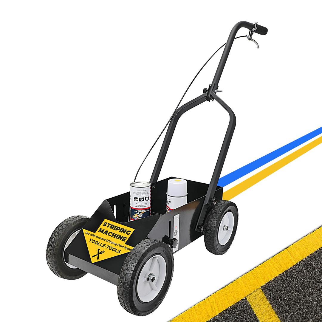 2395000 High-Performance Striping Line Marking Machine, Parking Lot Striping Machine, Work with Professional Inverted Striping Spray Paint, 9.8" x 13" x 28.3", Black