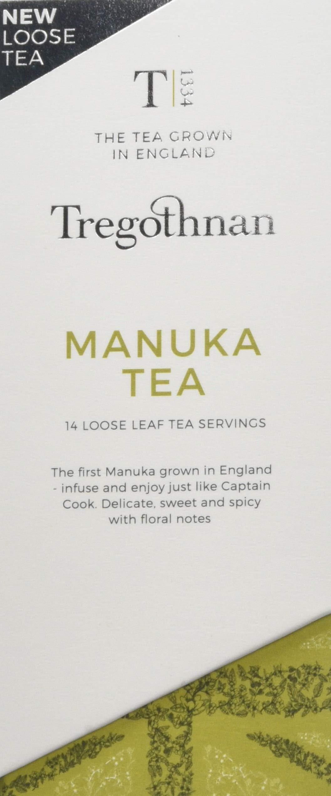 Tregothnan Manuka Tea Caddy - Box of 14 Individual Loose Tea Servings, 21 g