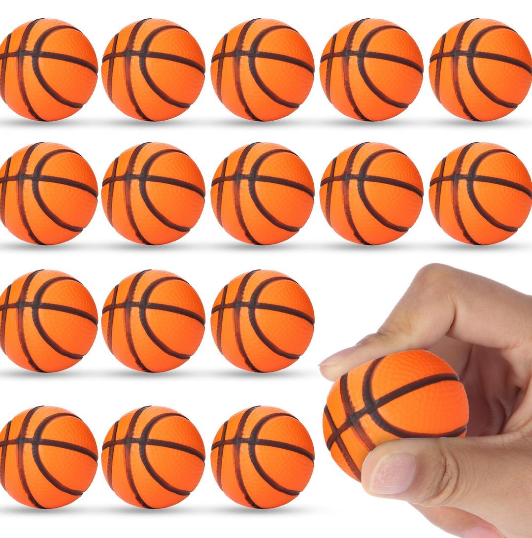 Blulu30 Pack 1.6" Mini Basketball Stress Balls Bulk Mini Basketball Party Favor Mini Foam Basketball Small Squeeze Anxiety Relief for Sports Game Kids School Classroom