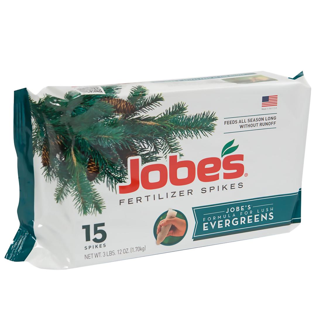 Jobe’s Slow Release Evergreen Fertilizer Spikes, Easy Plant Care for Cypress, Arborvitae, Pine, Cedar, and Many More Acid Loving Trees, 15 Count