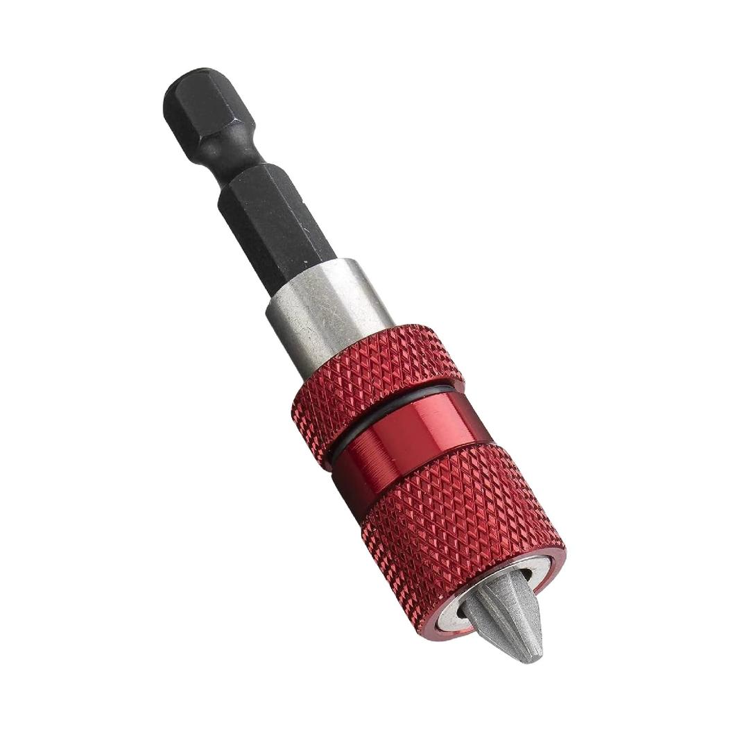 Neiko00238A Adjustable Depth Screwdriver Bit Holder | Quick Change | Impact Ready | Magnetic Tip, Red