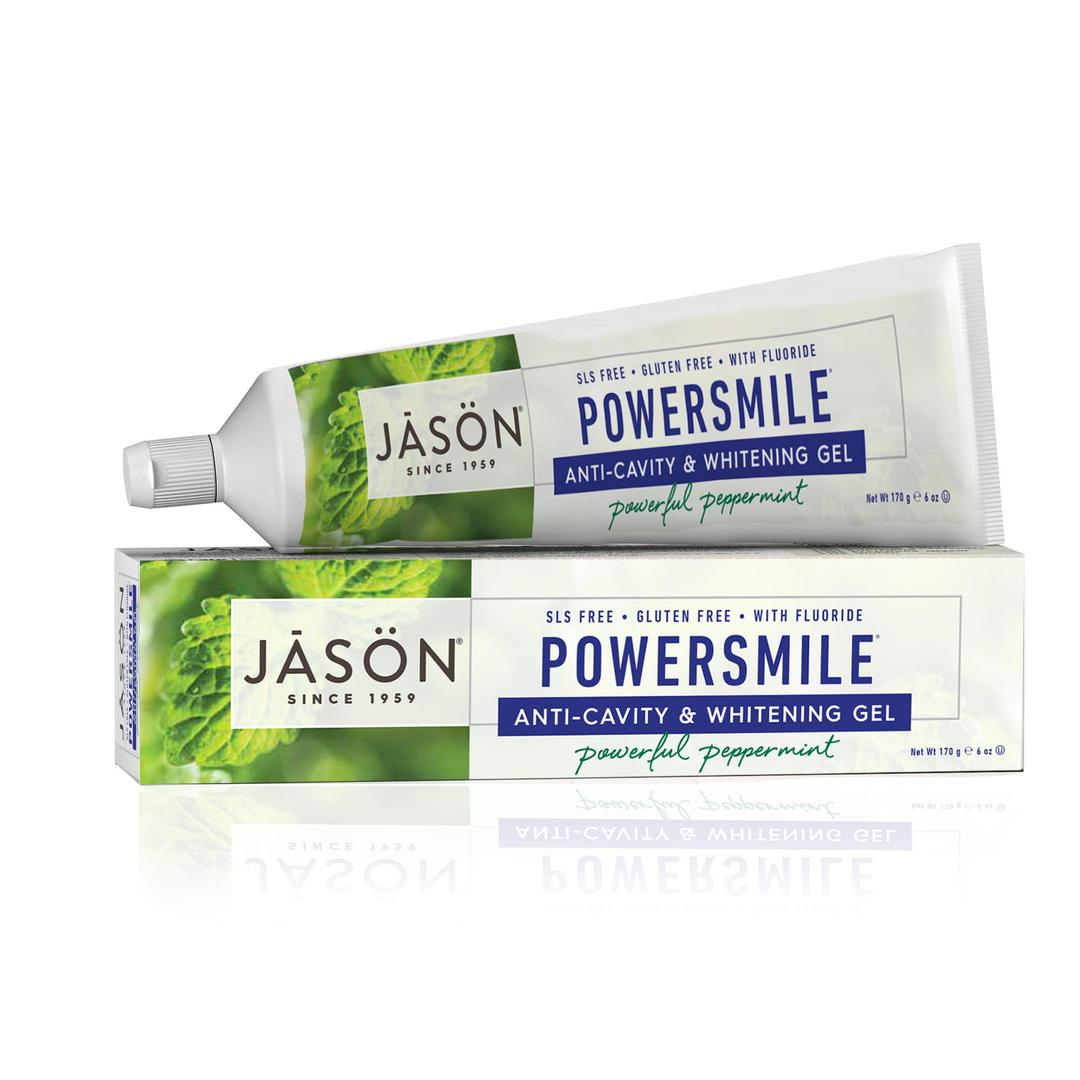 JĀSÖN Powersmile Anti-Cavity & Whitening Gel, Powerful Peppermint, 6 Oz