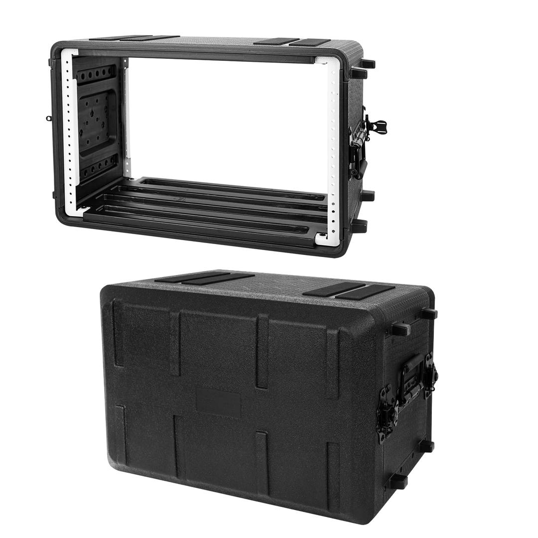 6U Rack Case, Molded Amplifier Case, Pro-Audio PA DJ Flight Road Travel Mount Case, Waterproof Protective Hard Case with Customized Foam, Ideal for Wireless Mic System Storage/Amp/Effect/Mixer