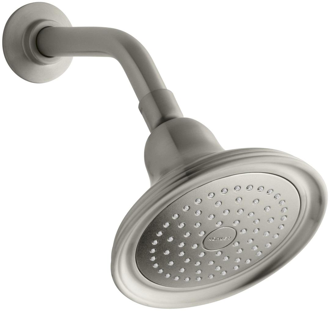 KOHLER10391-AK-BN Devonshire Single-Function Showerhead, Single Spray Setting, 5-15/16" Sprayface, 2.5 GPM, Vibrant Brushed Nickel