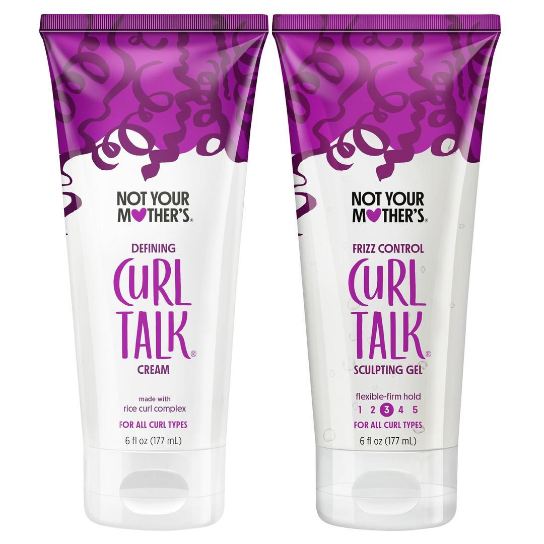 Not Your Mother'sCurl Talk Frizz Control Sculpting Gel & Defining Cream (2-Pack) - 6 fl oz - Formulated with Rice Curl Complex - All Curl Types