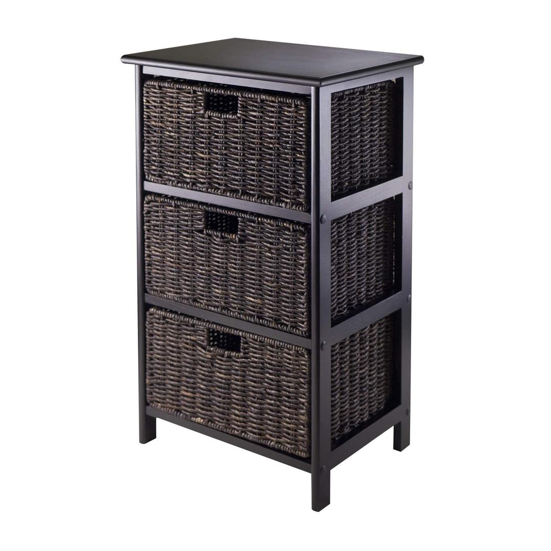 Winsome Omaha Storage/Organization, 3 Baskets, Black/Chocolate