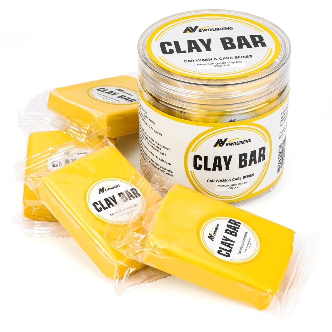 Car Clay Bar 4 Pack 400g, Premium Grade Clay Bars Detailing Magic Clay Bar Cleaner Auto Wash Bars with Washing and Adsorption Capacity for Car Wash Car Detailing Clean,RV, Bus,Glass Cleaning