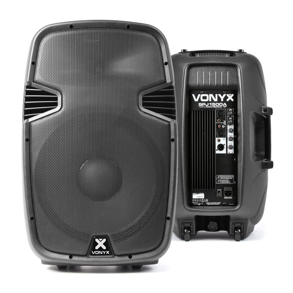 VONYXSPJ-1500A 15" Active PA Speaker with Wide Dispersion Horn - Hi-End System 800W