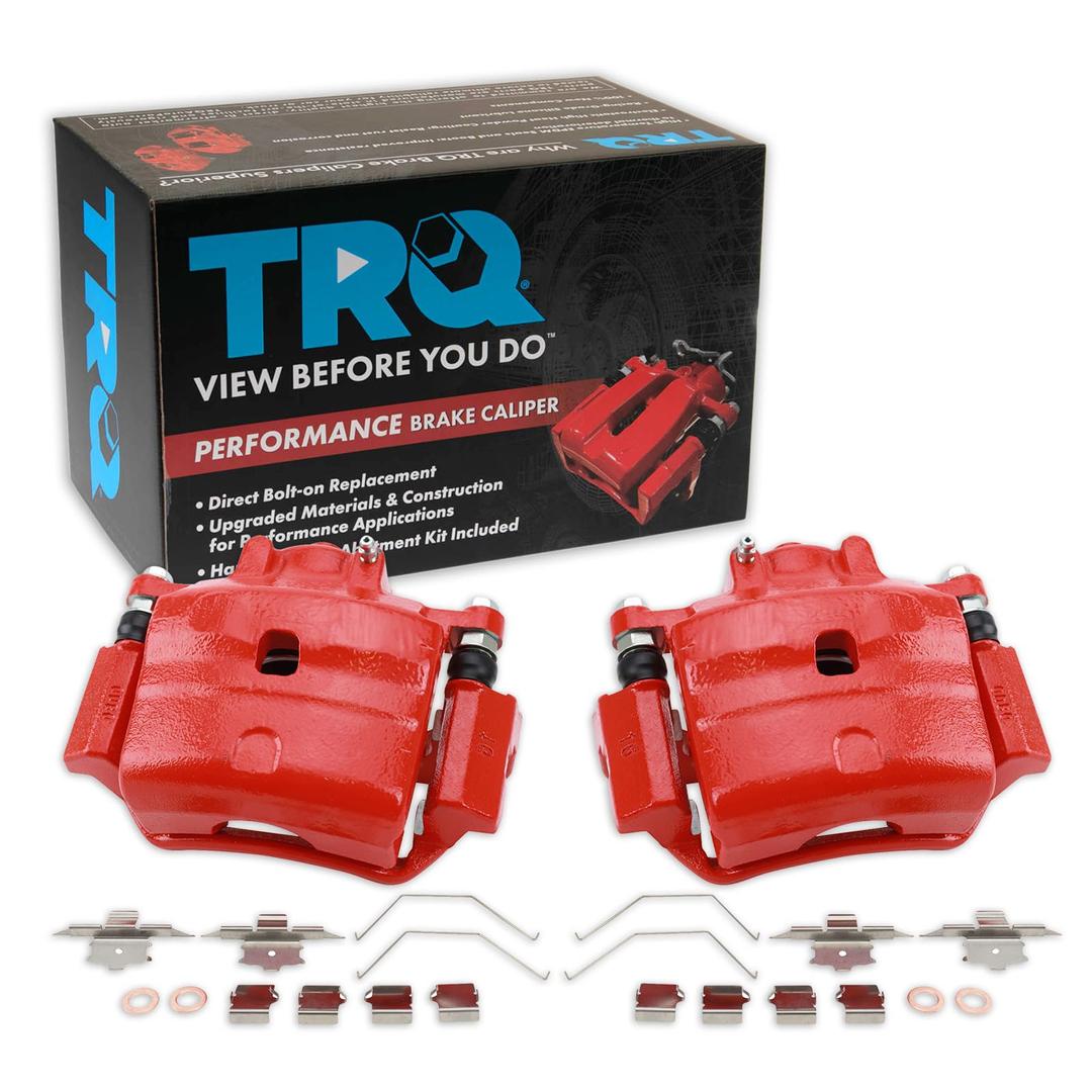 TRQ Front Performance Brake Caliper Set Red Compatible with 2006-2012 Ford Fusion 2007-2012 Lincoln MKZ 2006 Zephyr 2006-2013 Mazda 6 2006-2011 Mercury Milan