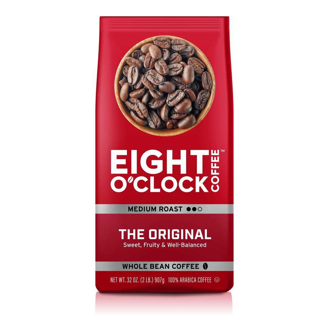 Eight O'Clock CoffeeThe Original, 32 Ounce (Pack of 1) Medium Roast Whole Bean Coffee, Sweet, Fruity, Well Balanced