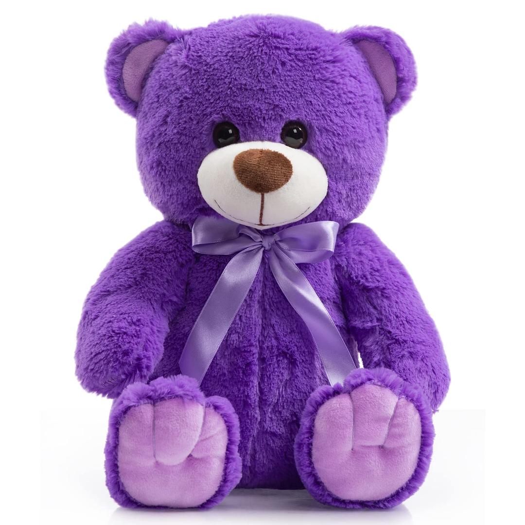 Super Color Teddy Bear Stuffed Animals Plush Toy for Children Girlfriend Family Congratulations Baby Shower Birthday Purple 14 inch