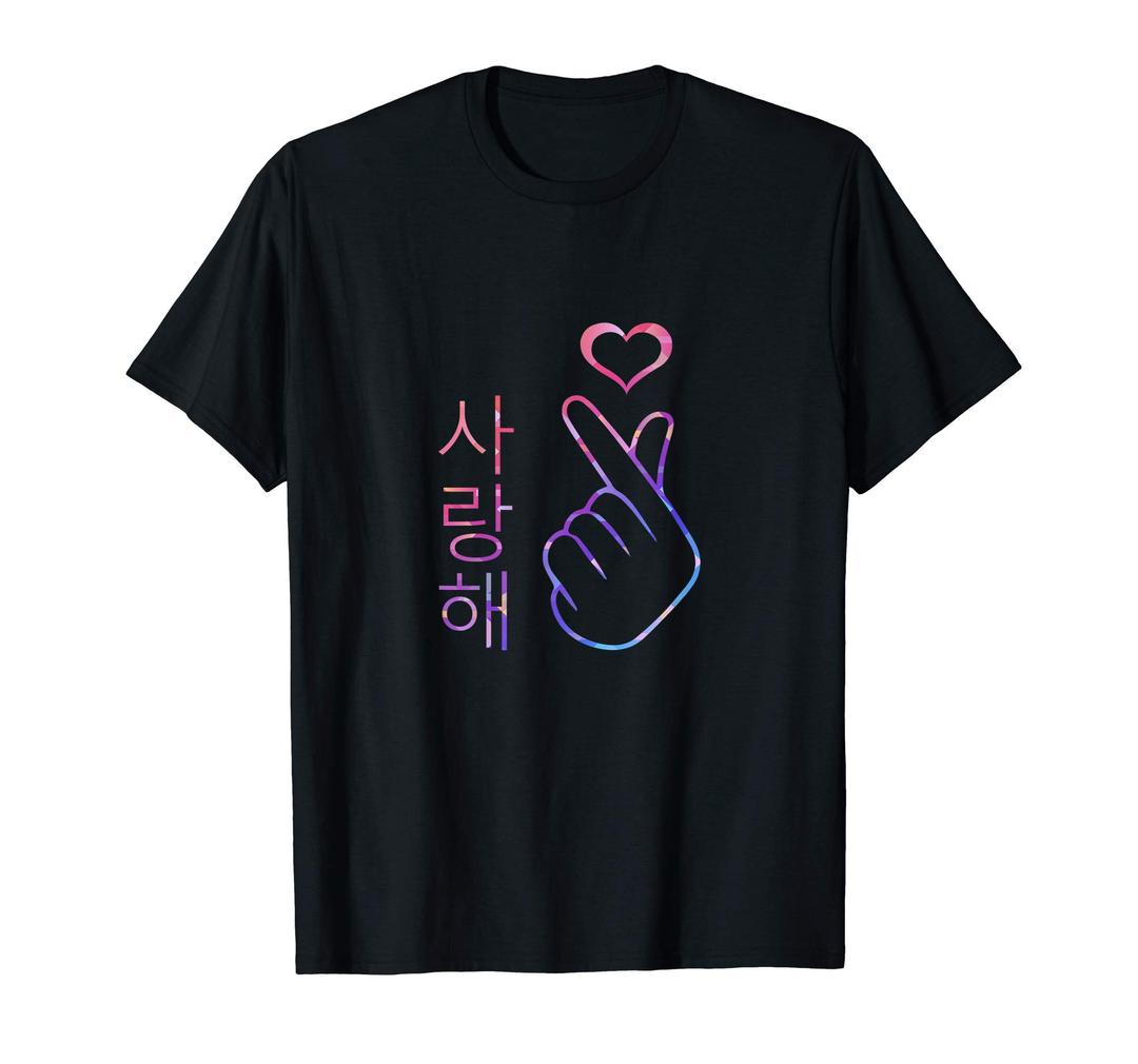 I Love You Saranghae Hand Heart Gesture - Korean Pop K-Pop T-Shirt