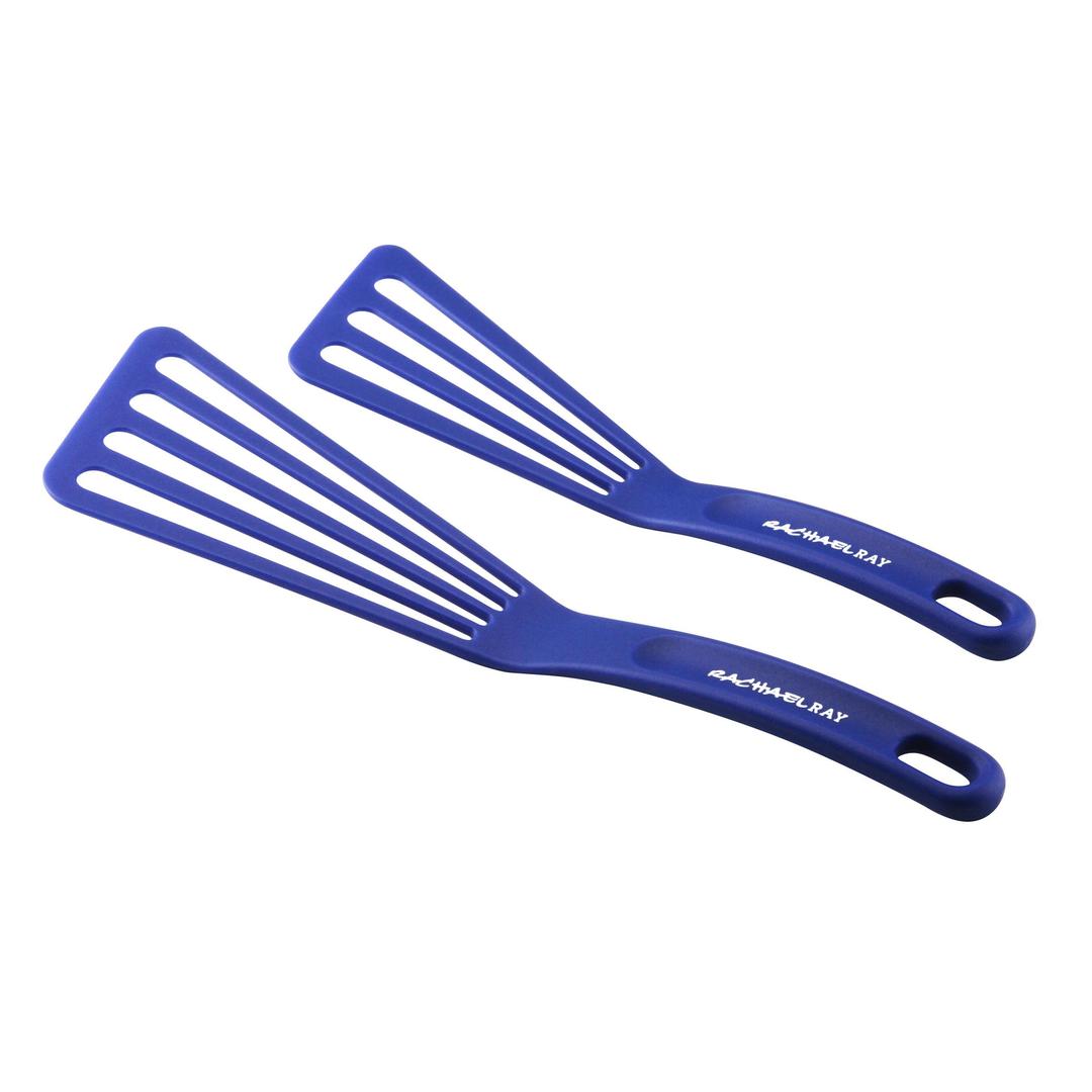 Rachael RayKitchen Tools and Gadgets Nylon Cooking Utensils / Spatula / Fish Turners - 2 Piece, Blue, 10" & 12" Spatula Set