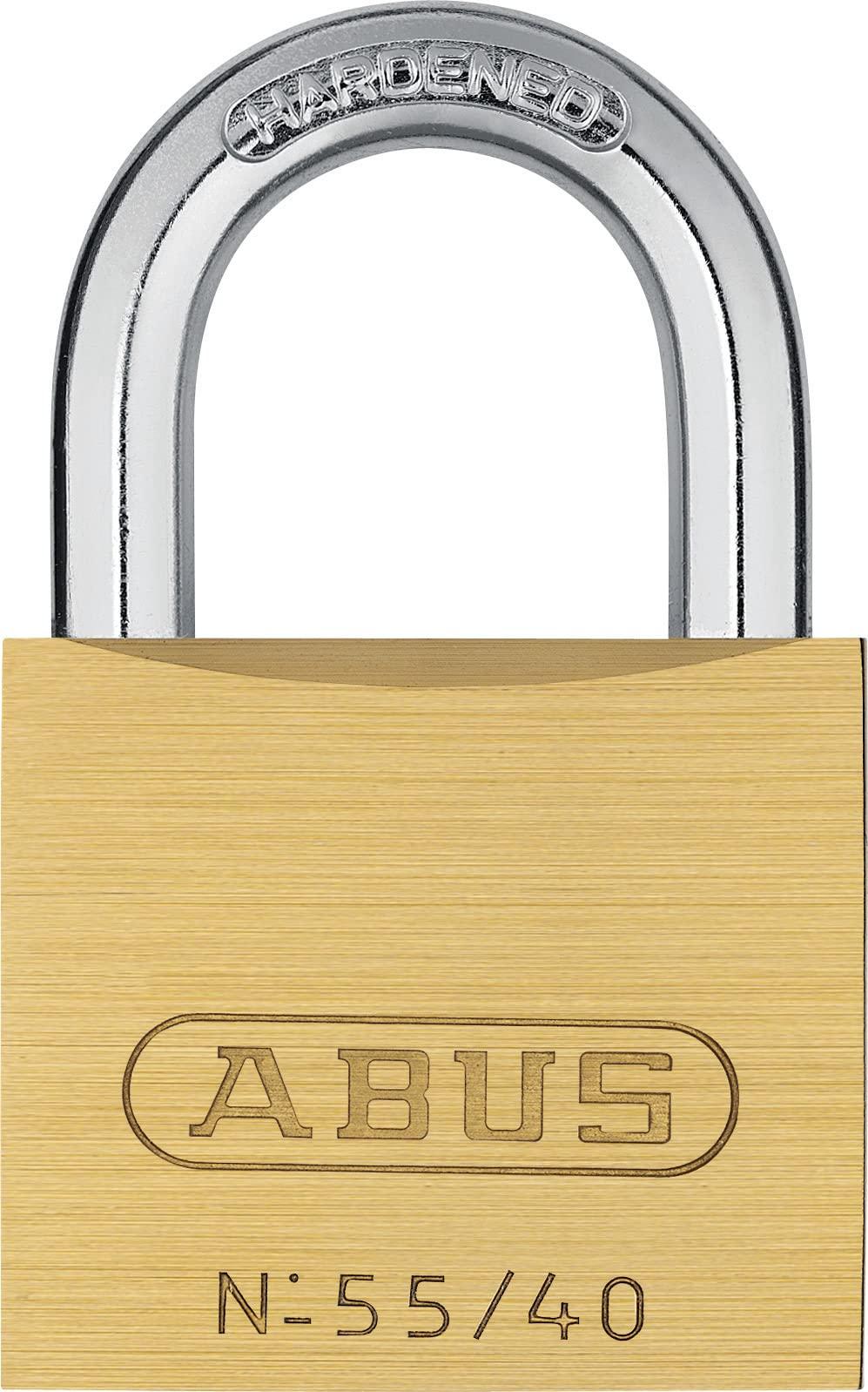 ABUS55/40 Solid Brass Keyed Padlock with 2 Keys, Hardened Steel Shackle with Anti Corrosion Inner Lock Components, Keyed Different