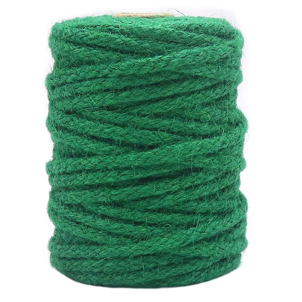 Tenn WellGreen Garden Twine, 100 Feet x 5mm Wide Braided Jute Rope for Gardening, Crafting, Packing and Bundling