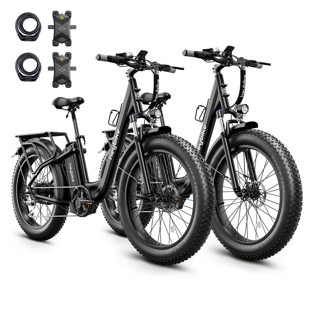 HeybikeExplore Electric Bike for Adults 48V 20AH Removable Massive Battery, 750W Brushless Motor, 26" x 4.0 Fat Tire Step-Thru Ebike up to 28MPH,7-Speed