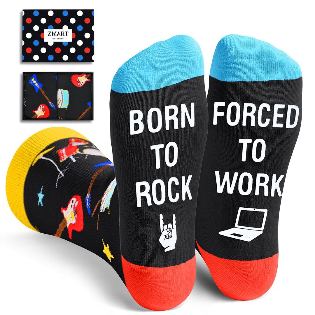 ZmartRock Gifts for Men Women - Rock and Roll Socks for Rock Lovers, Music Gifts for Teens Music Lovers