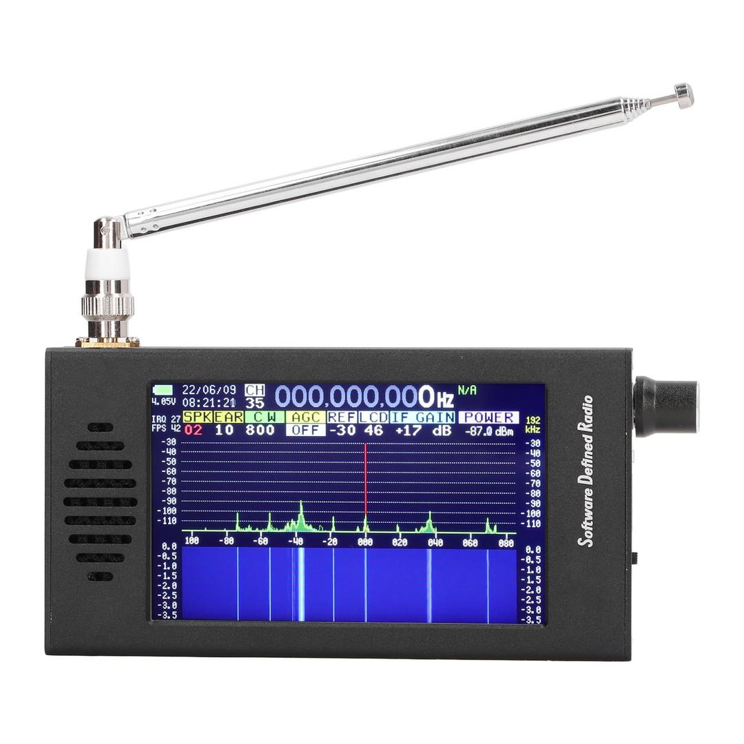 SDR Radio Receiver with 4.3 Inch, 192kHz Spectrum, CW SSB FM, Portable Waterfall Display