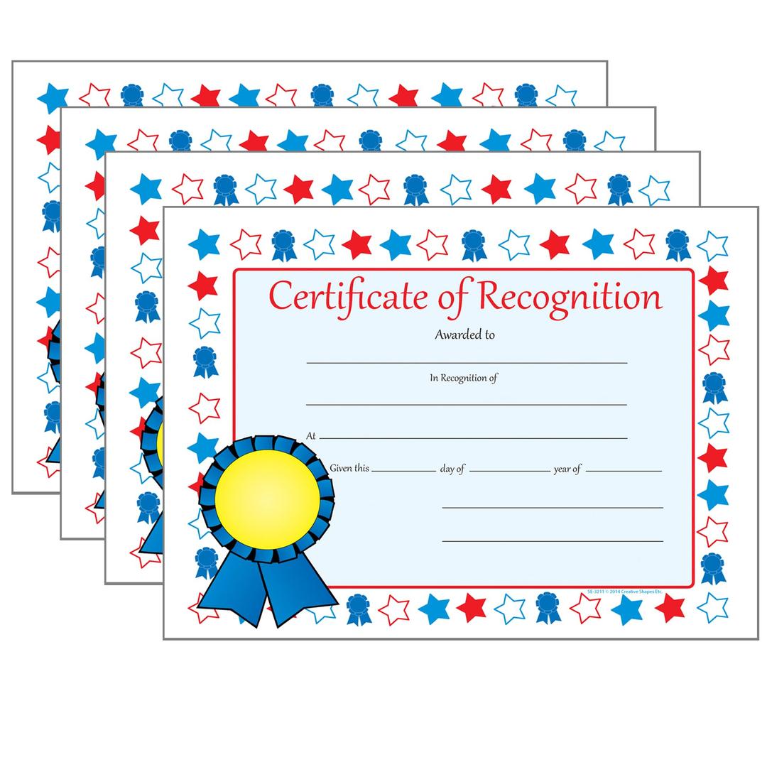 30pcs Certificate of Recognition Certificates 11inx8.5in Colorful Award Certificate Paper for Kids Student Graduations Moving Up Ceremonies Achievement Days Banquets Academic Competitions USA Made