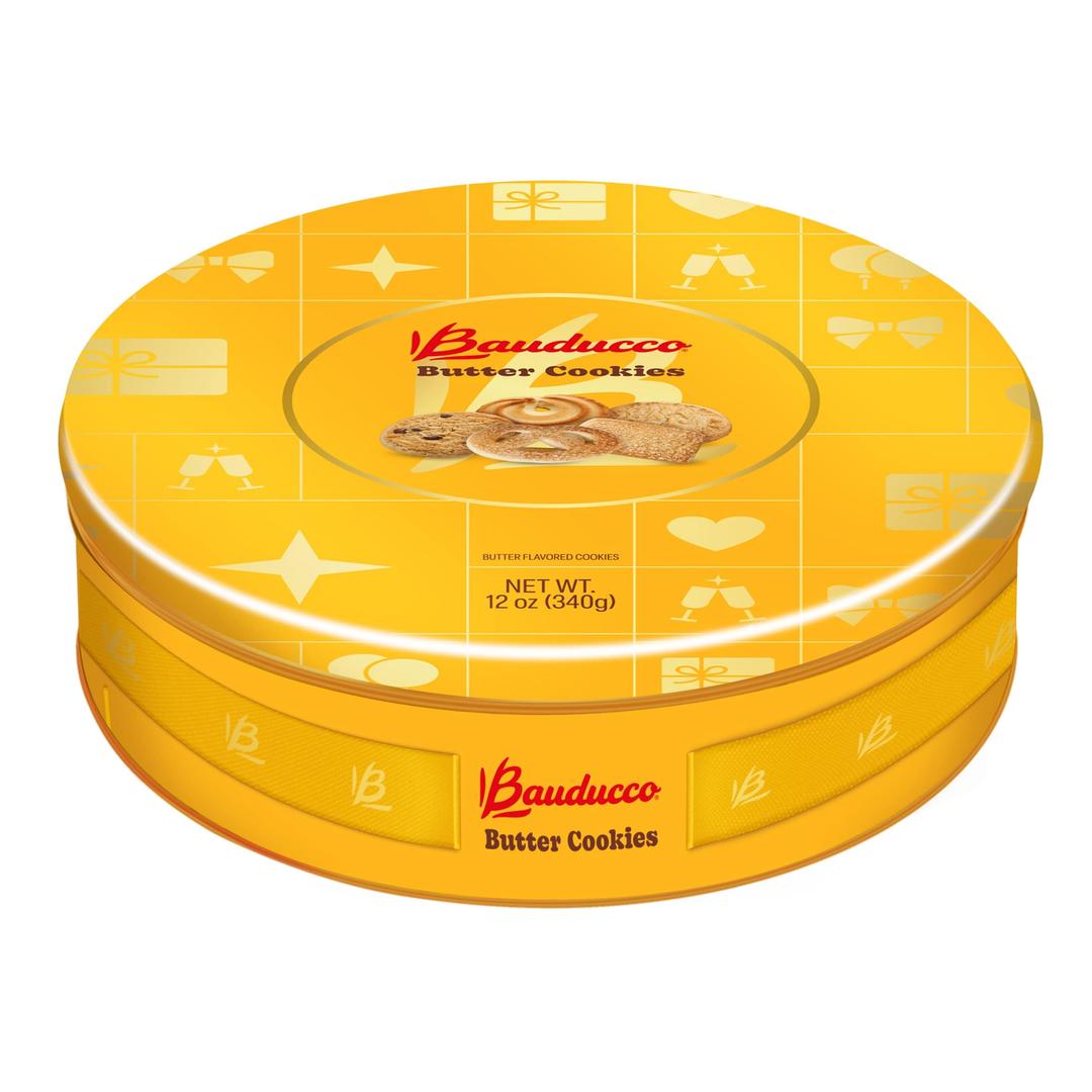 Bauducco Butter Cookies Tin - Convenient Sorted Butter Cookies in a Tin - Delicious Sweet Snack or Gift - 12 oz. (1 Tin)