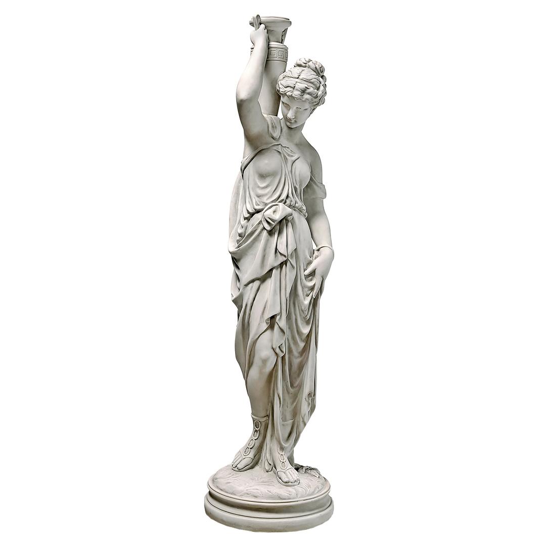 Design Toscano Dione the Divine Greek Water Woman Indoor/Outdoor Garden Statue, Grande, 38 inches tall, Cast Stone Resin, Antique Stone Finish