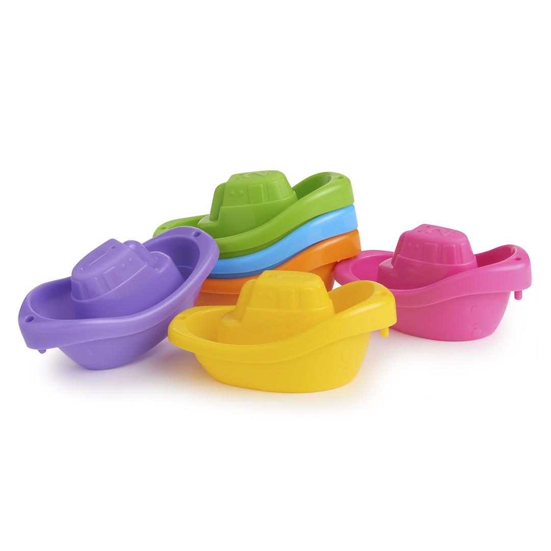 MunchkinLittle Boat Train Bath Toy, Fun for Babies and Toddlers, 6 Piece Set