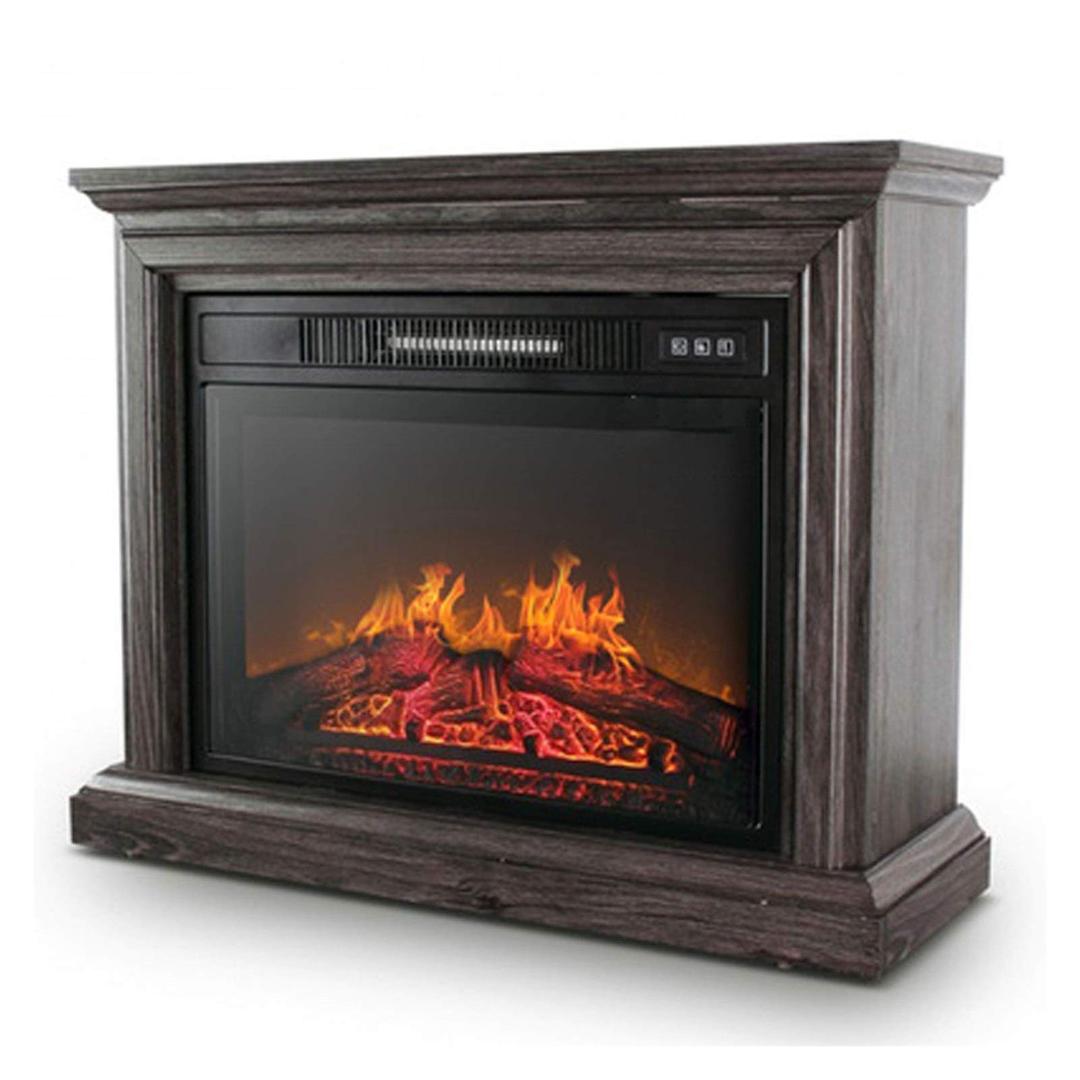 ZXCVBNM Wall Mounted Electric Fire Electric Fireplace, Realistic Flame Effects, Electric Fireplace Stove Heater Electric Fireplace Suite (Color : Dark Wood Grain~no Need to Assemble)