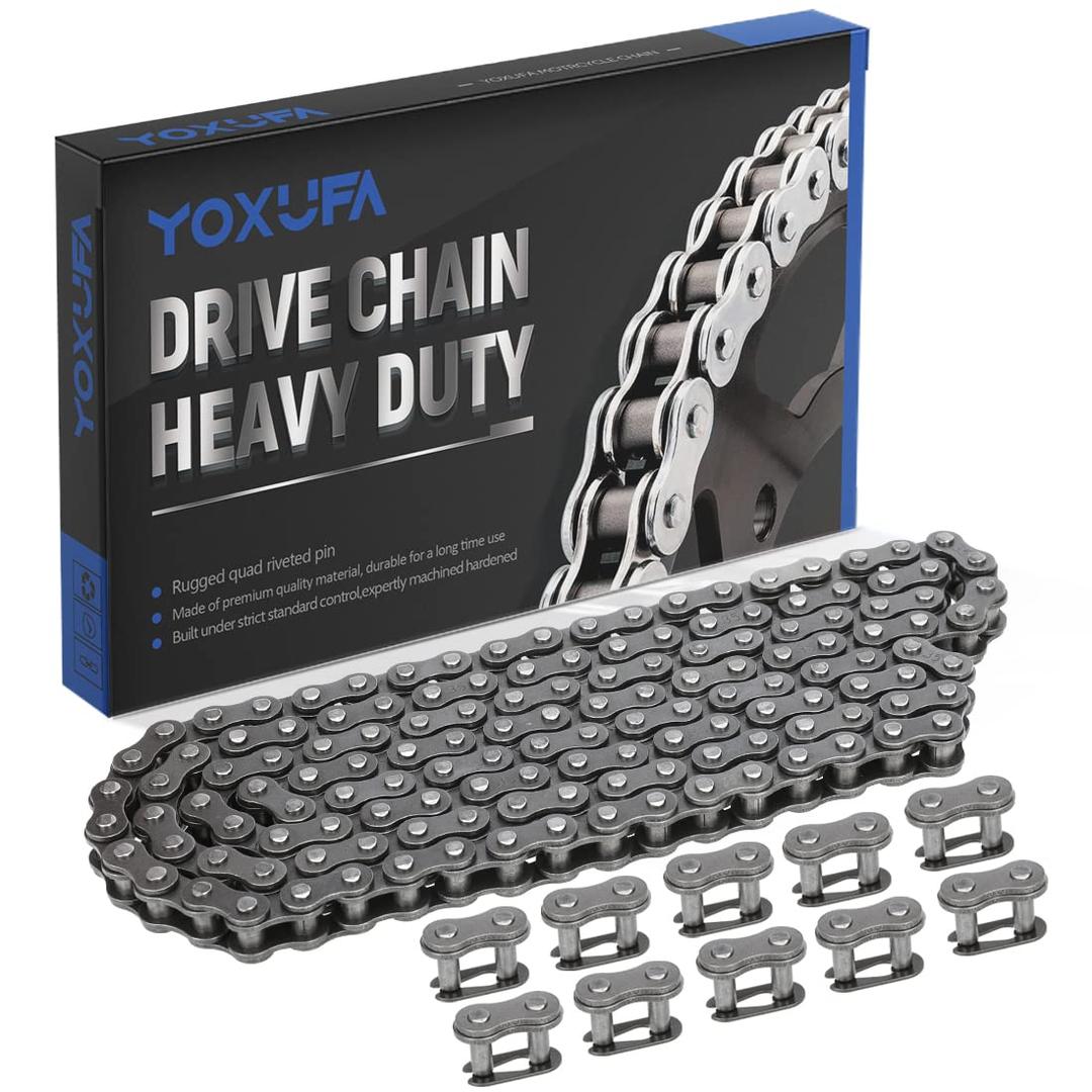 YOXUFA Chain 35 140 Link #35 With Connecting Master Link for CT100U Coleman 100cc mini bike Baja Doodle Bug Blitz Dirt Bug Racer Motor Sports DB30 Harbor Freight Predator 212cc Go Kart Cart Parts