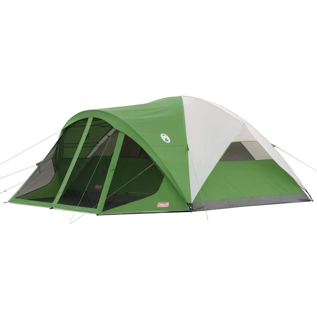 Coleman Evanston Screened Camping Tent, 6/8 Person Weatherproof Tent with Roomy Interior Includes Rainfly, Carry Bag, Easy Setup and Screened-In Porch