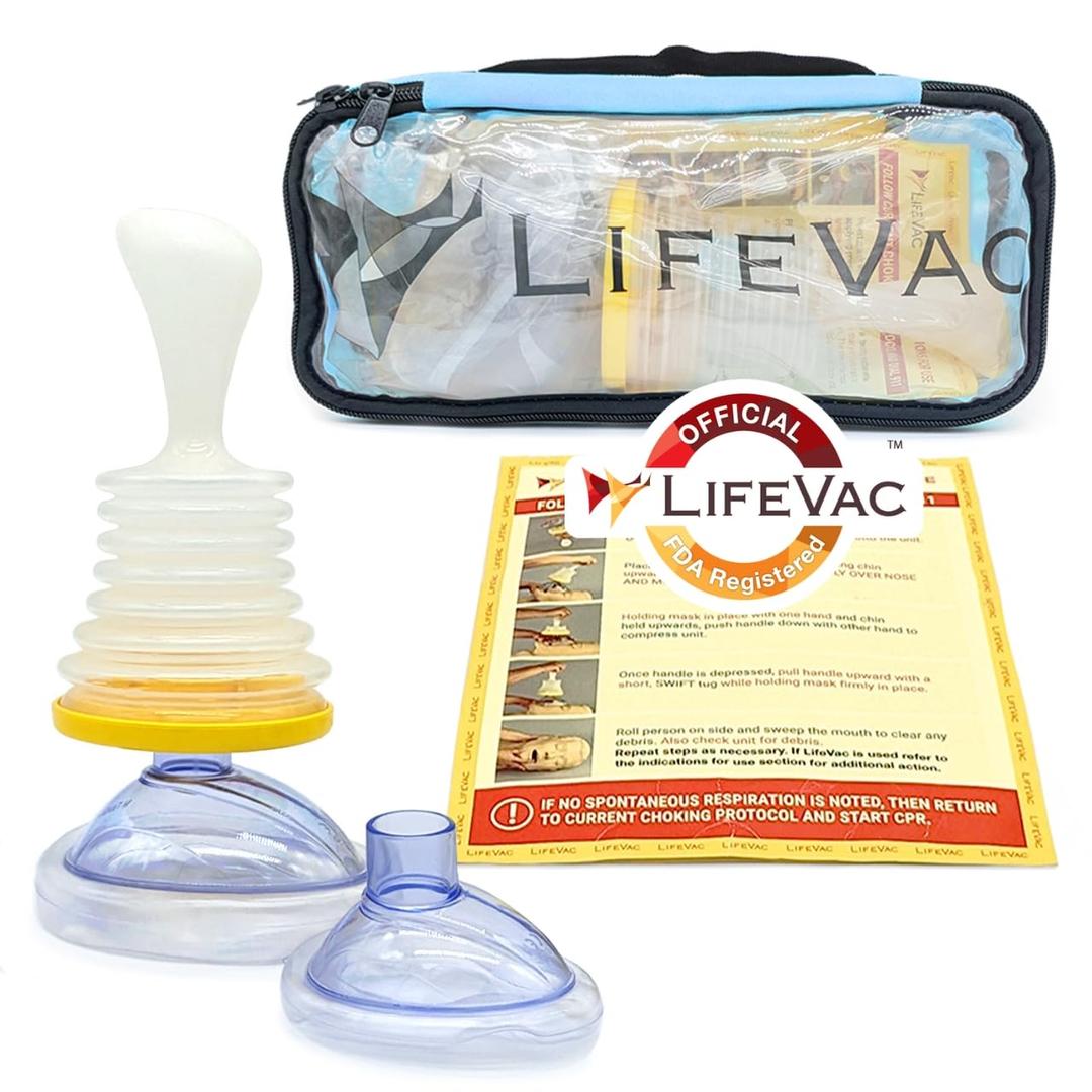 LifeVac Blue Travel Kit - Portable Suction Rescue Device, First Aid Kit for Kids and Adults, Portable Airway Suction Device for Children and Adults