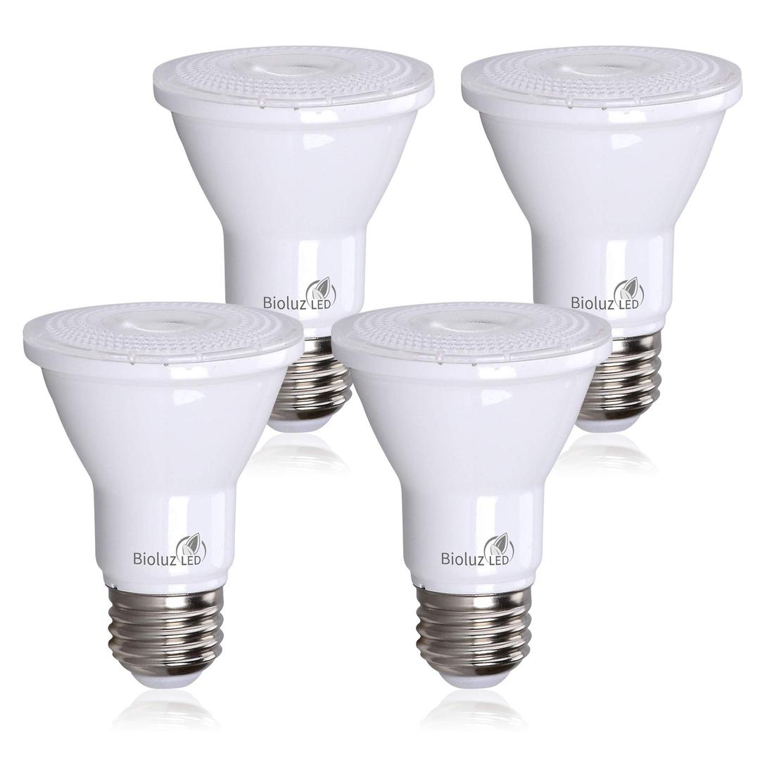 Bioluz LED PAR20 LED Bulbs 3000K 90 CRI 5.5W = 75W Replacement Soft White Dimmable Spot Light Bulb E26 Base 40 Degree Beam Angle UL Listed & Title 20 4-Pack